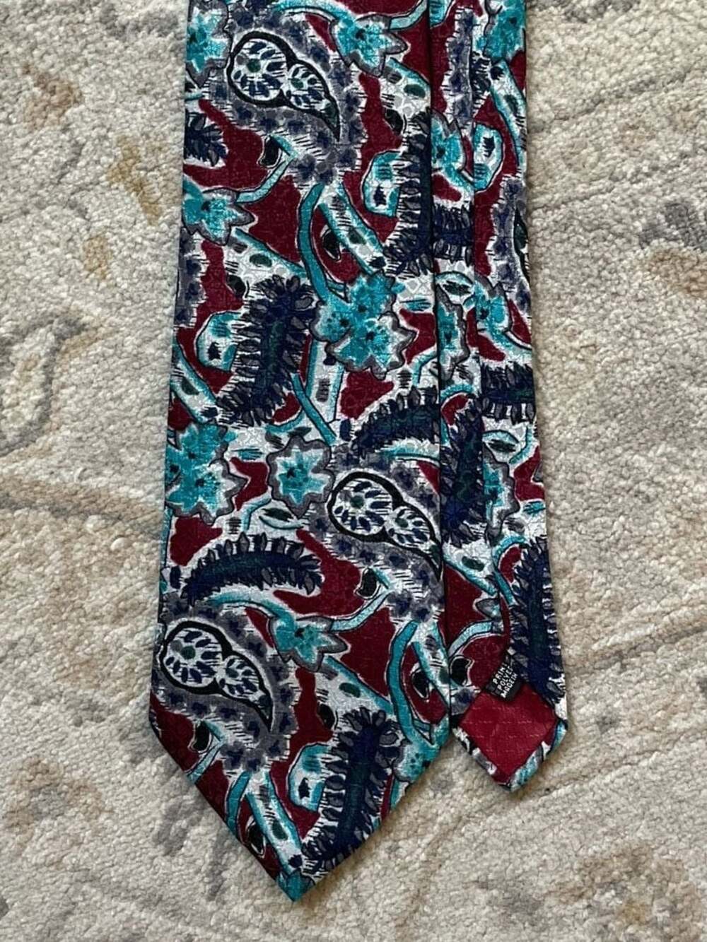 Christian Dior Monsieur Vintage Paisley Floral Polyester Tie